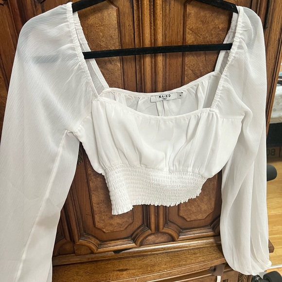 NA-KD WHITE BLOUSE NWOT - Picture 3 of 4